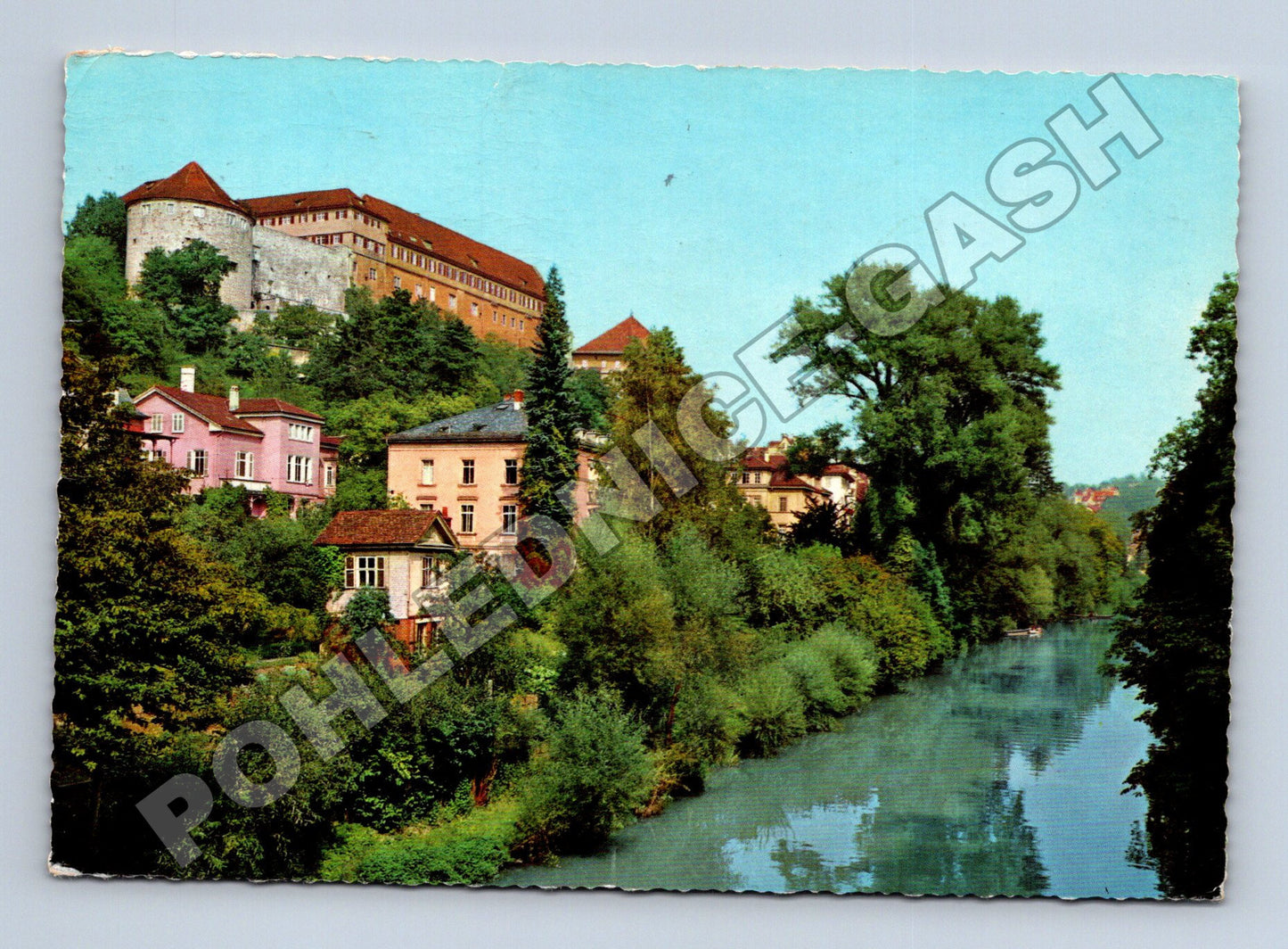 Pohlednice Německo Tübingen hrad a řeka (M36051)