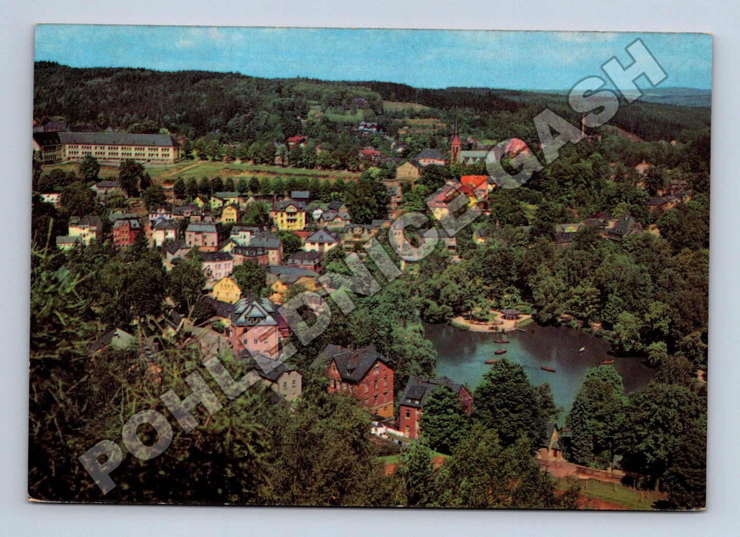 Pohlednice Německo Bad Elster město s jezerem 1970 (M36056)