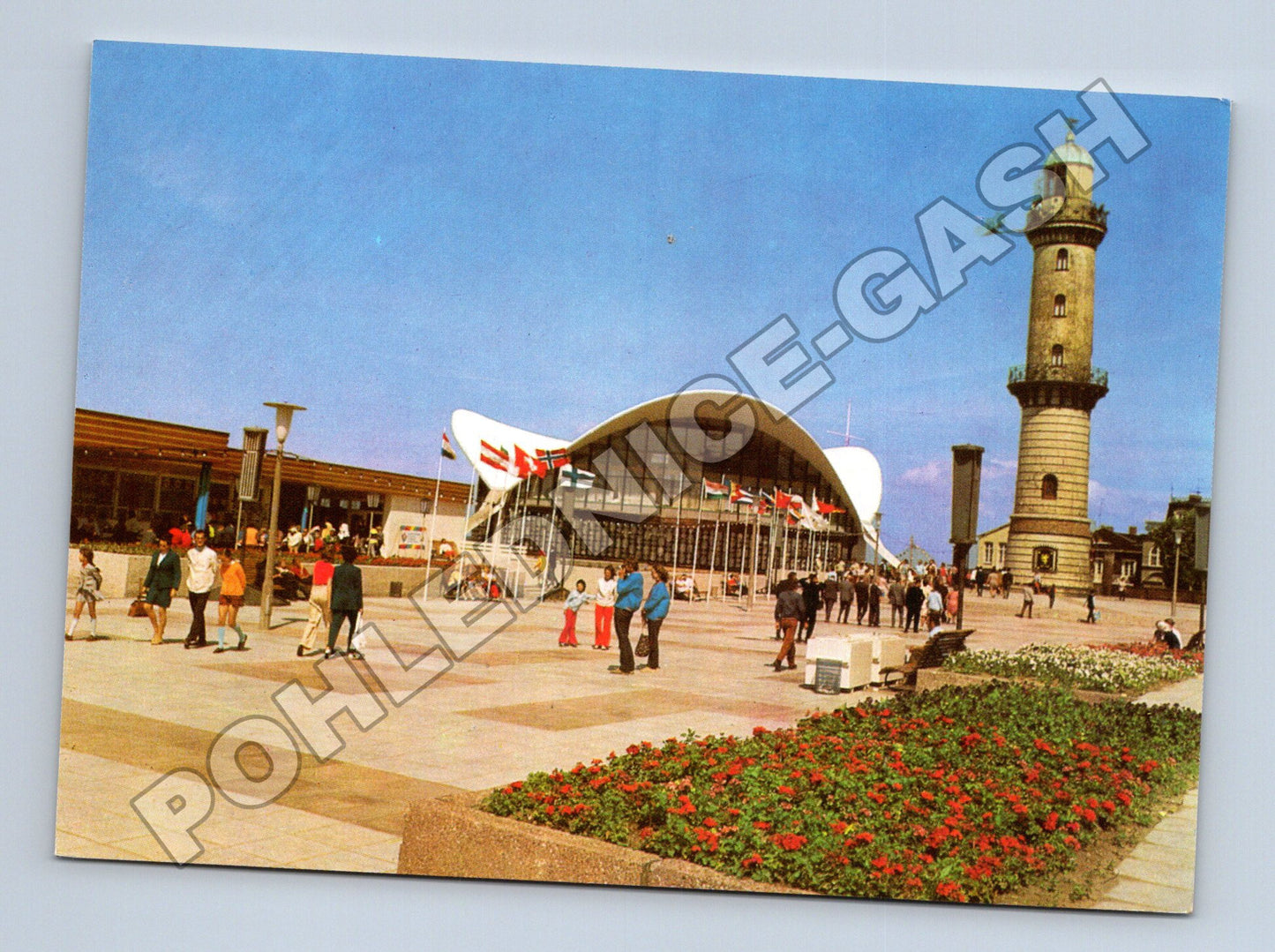 Pohlednice Německo Rostock-Warnemünde Teepott a maják (M36069)