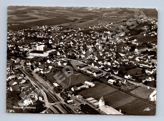 Pohlednice Německo Wolnzach (Hallertau) letecký pohled (M36098)