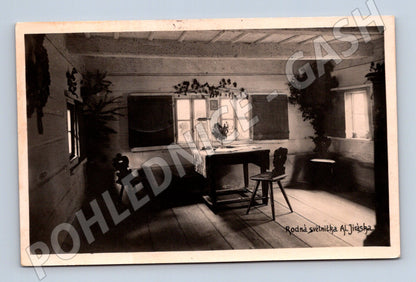 Pohlednice rodná světnička Aloise Jiráska 1934 (M3613)