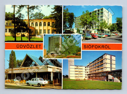 Pohlednice Maďarsko Siófok moderní budovy (M36131)