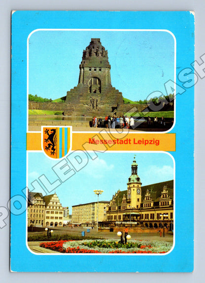Pohlednice Německo Lipsko památník a radnice 198X (M36138)