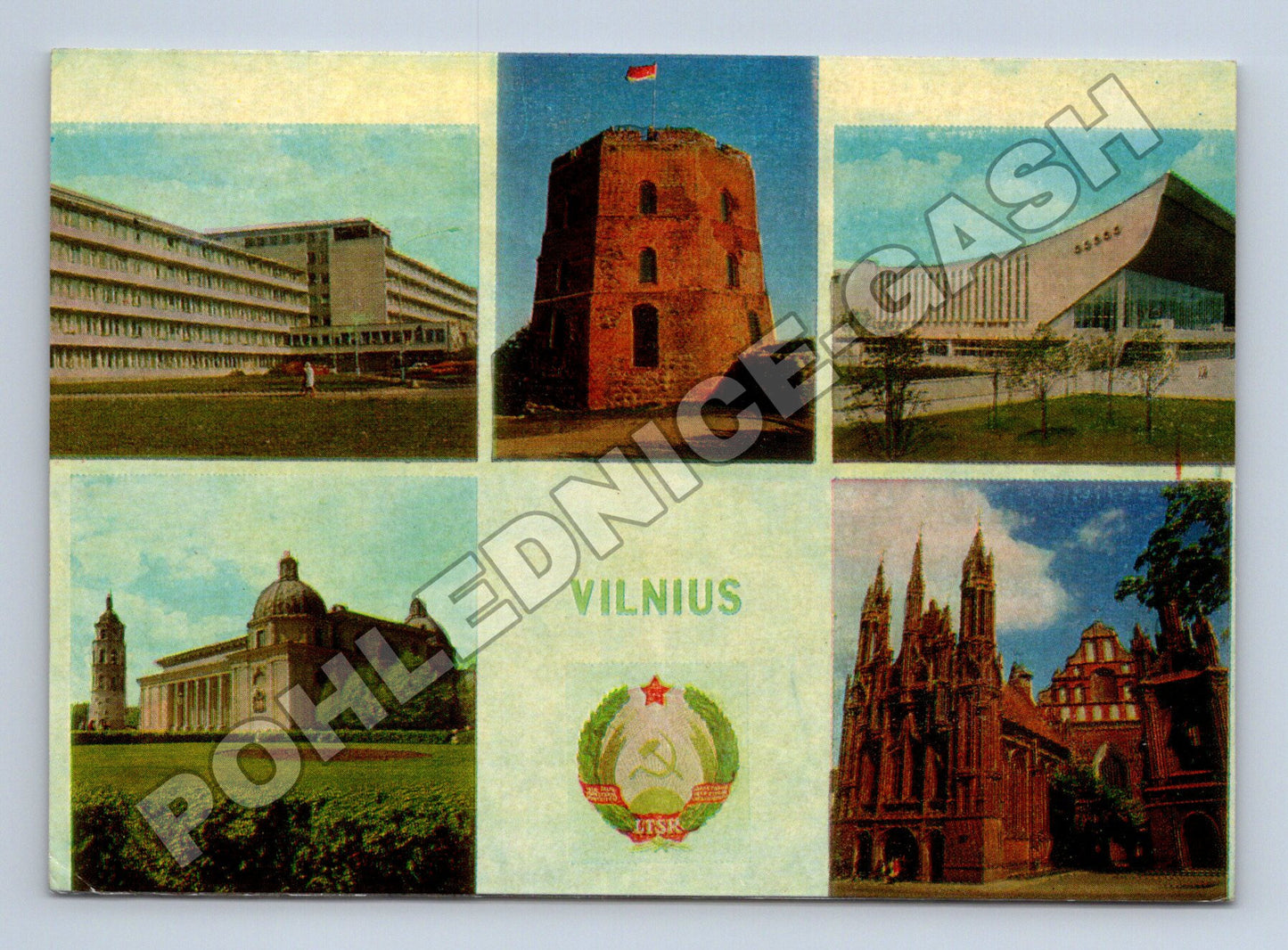 Pohlednice Litva Vilnius koláž památky 1975 (M36139)