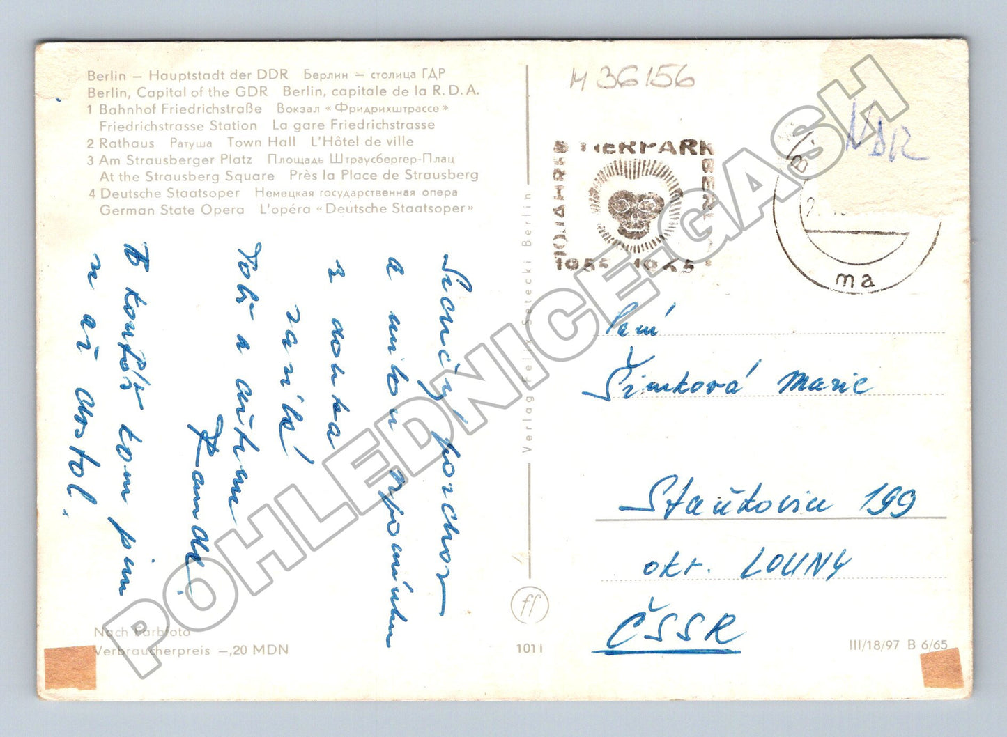Pohlednice Německo Berlín více motivů 1965 (M36156)