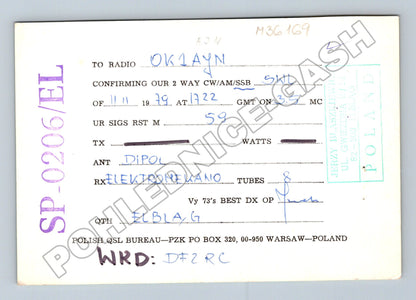 Pohlednice Polsko městské znaky QSL karta 1972 (M36169)