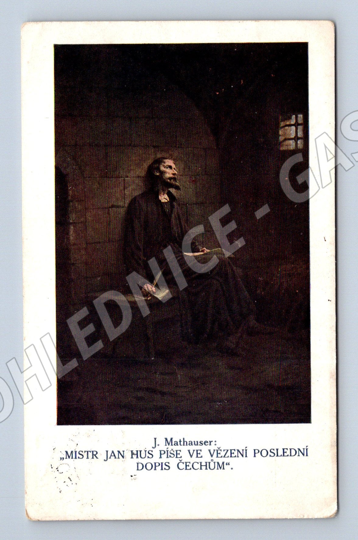 Pohlednice Mistr Jan Hus ve vězení použitá (M3617)