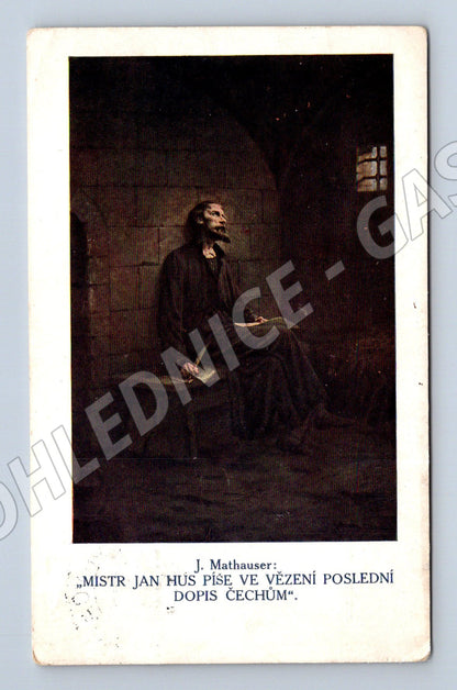 Pohlednice Mistr Jan Hus ve vězení použitá (M3617)