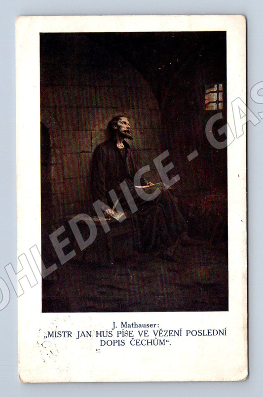Pohlednice Mistr Jan Hus ve vězení použitá (M3617)