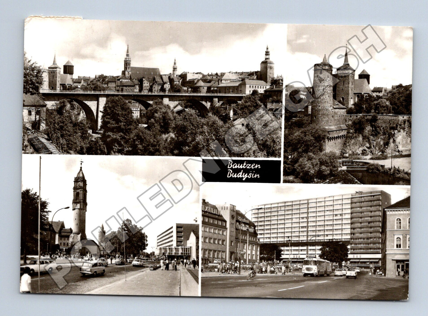 Pohlednice Nemecko Bautzen Budyšín panorama a ulice 1972 (M36174)
