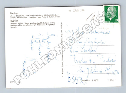 Pohlednice Nemecko Bautzen Budyšín panorama a ulice 1972 (M36174)