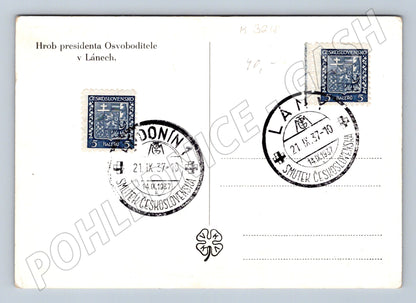 Pohlednice Hrob T G Masaryka Lány 1937 (M3618)