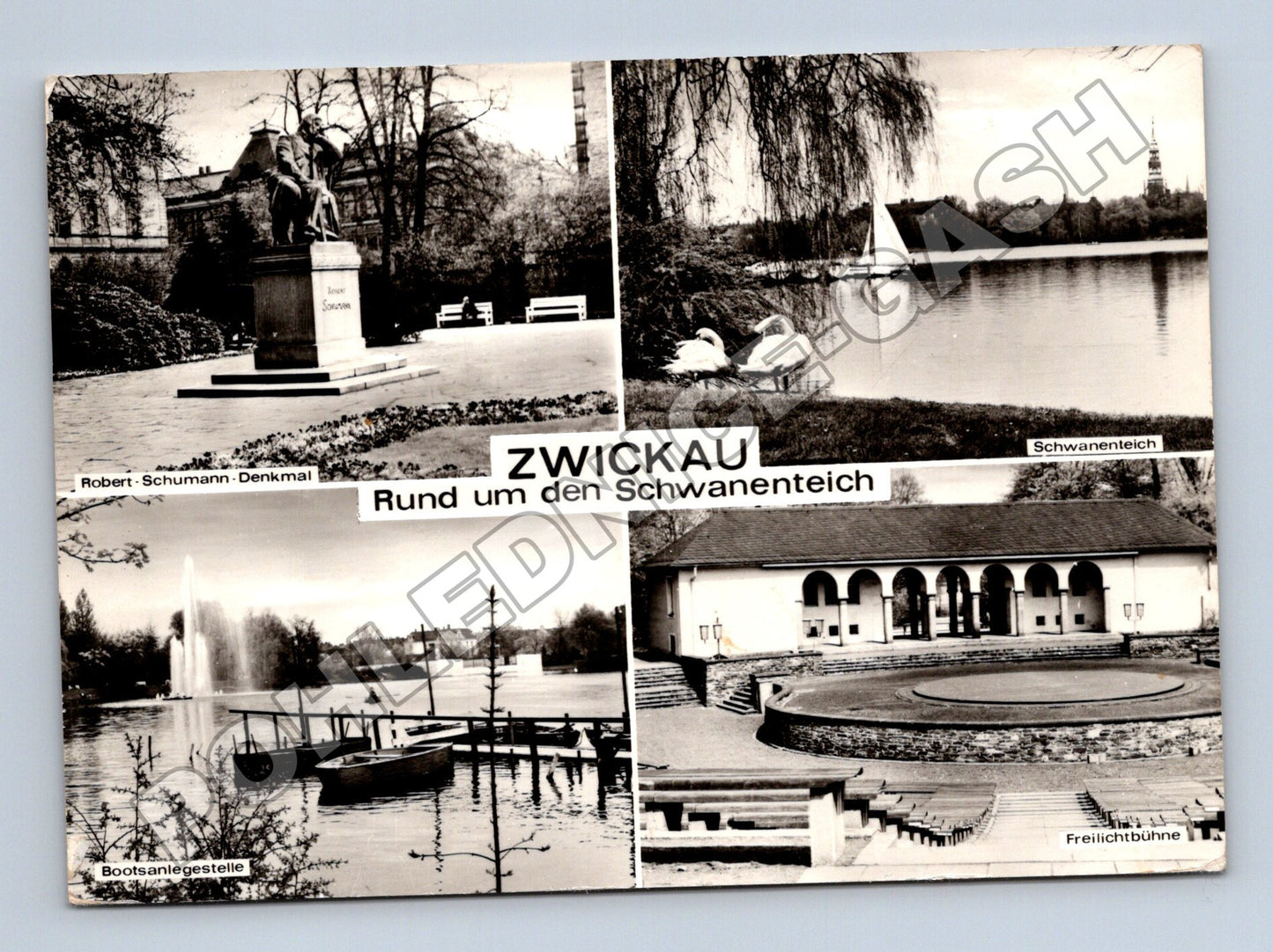 Pohlednice Německo Zwickau Schwanenteich 1977 (M36182)