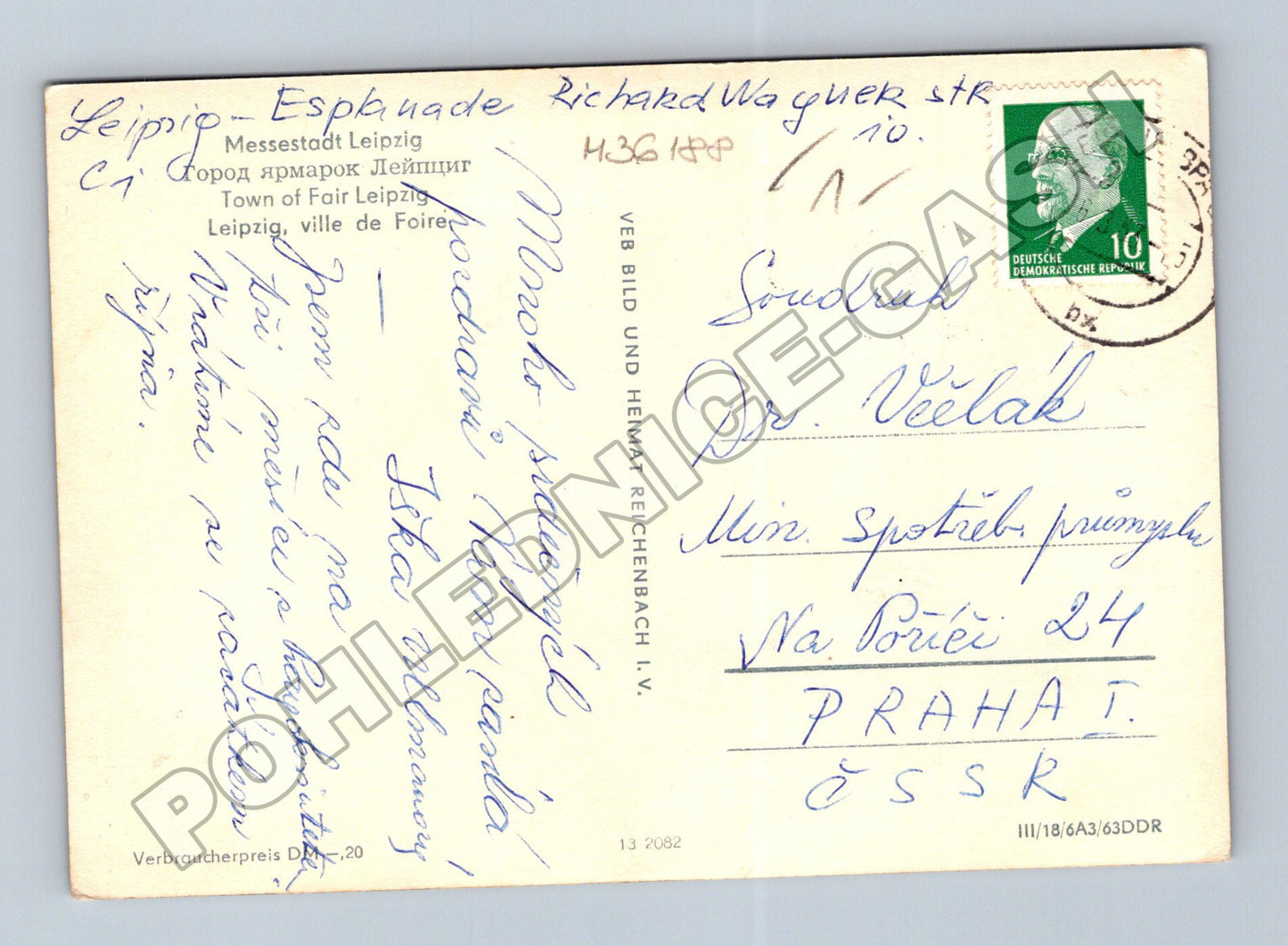 Pohlednice Německo Lipsko památky GDR 1960s (M36188)