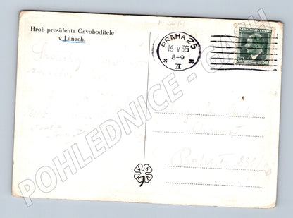 Pohlednice Hrob T G Masaryka Lány 1938 (M3619)