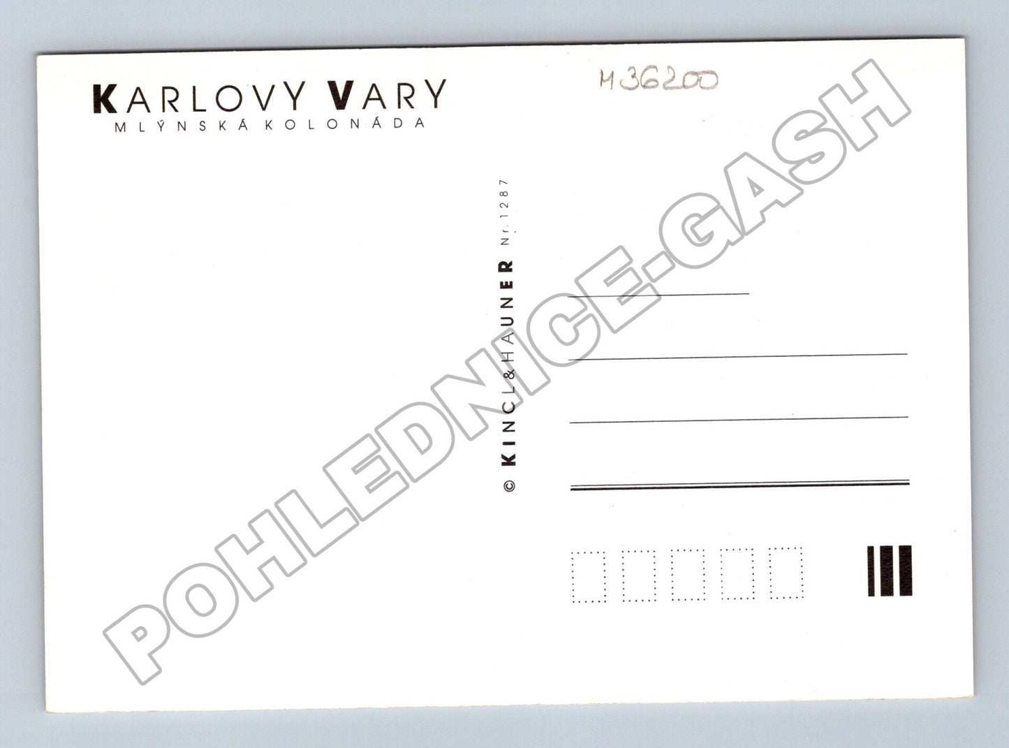 Pohlednice Karlovy Vary Mlynská kolonáda dav (M36200)