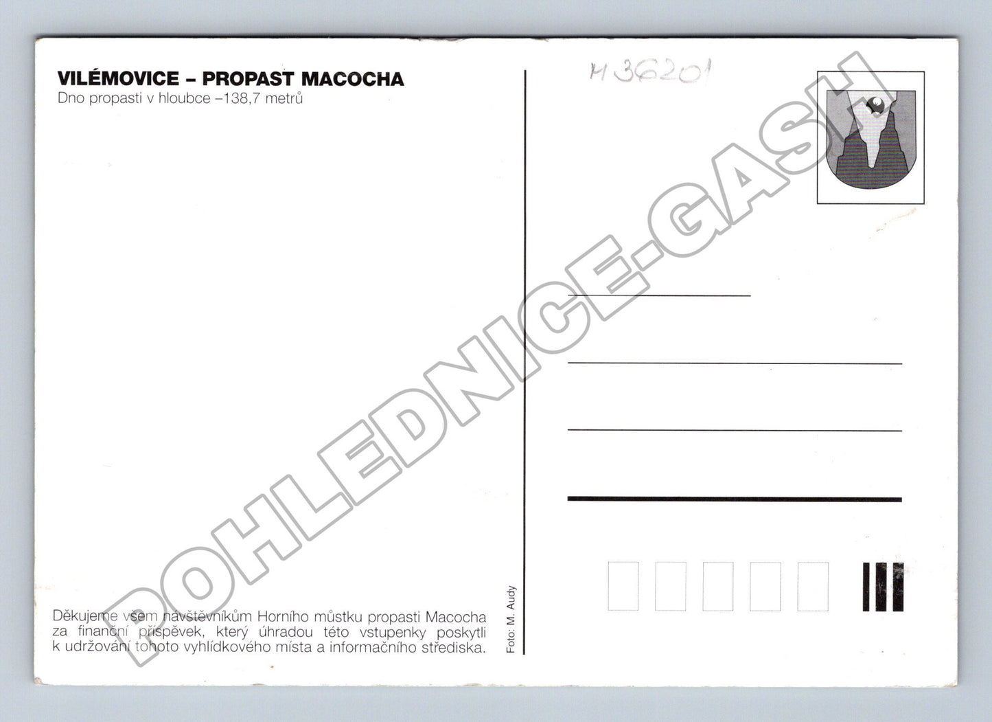 Pohlednice Vilémovice Propast Macocha (M36201)