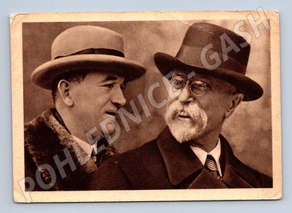 Pohlednice Masaryk a Beneš K Hájek (M3621)
