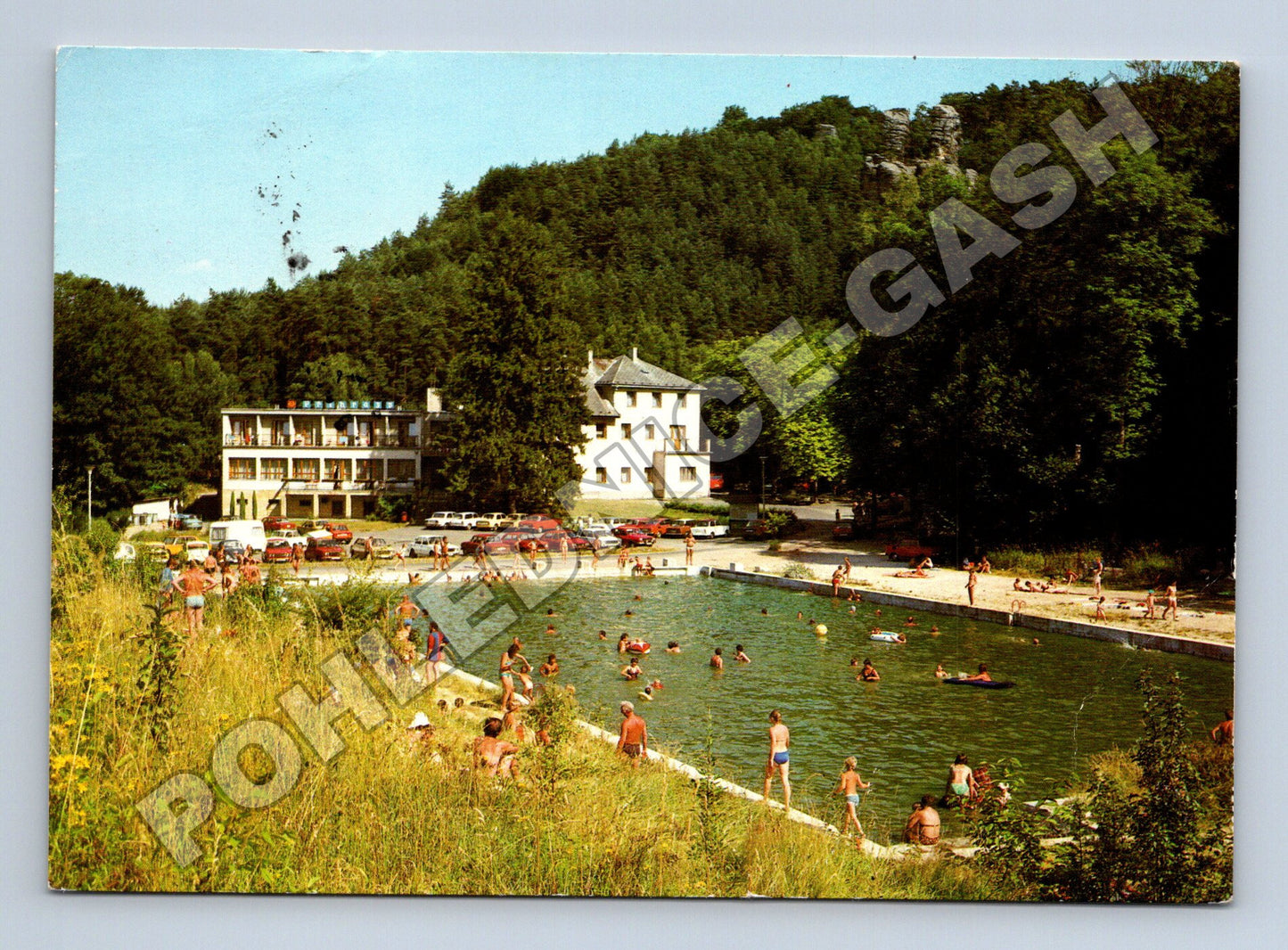 Pohlednice Přihrazy u Loukova bazén 1965 (M36210)