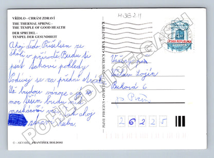 Pohlednice Karlovy Vary Vřídlo Chrám zdraví 2004 (M36211)