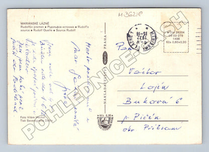 Pohlednice Mariánské Lázně Rudolfův pramen 1991 (M36218)