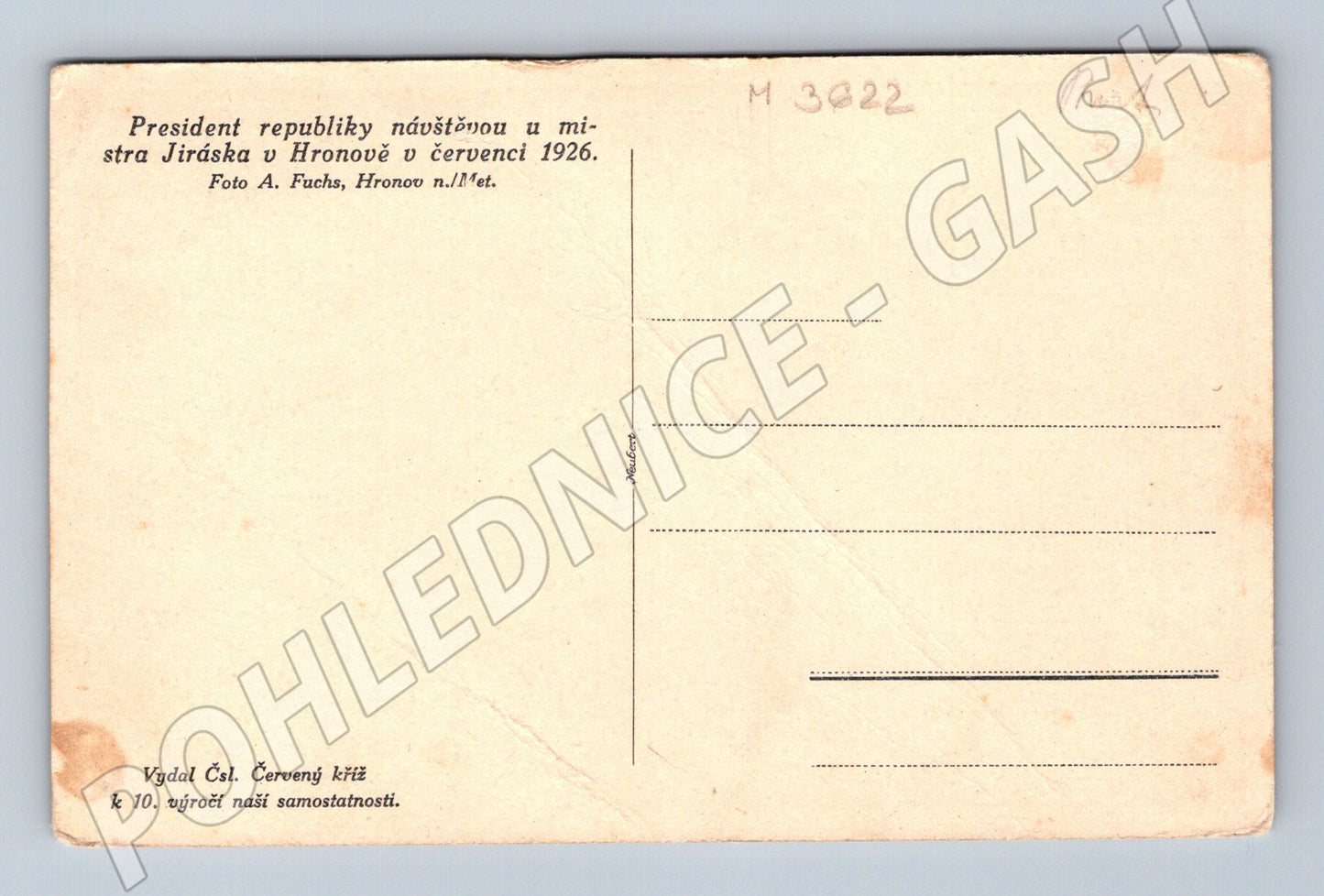 Pohlednice prezident u Aloise Jiráska 1926 (M3622)