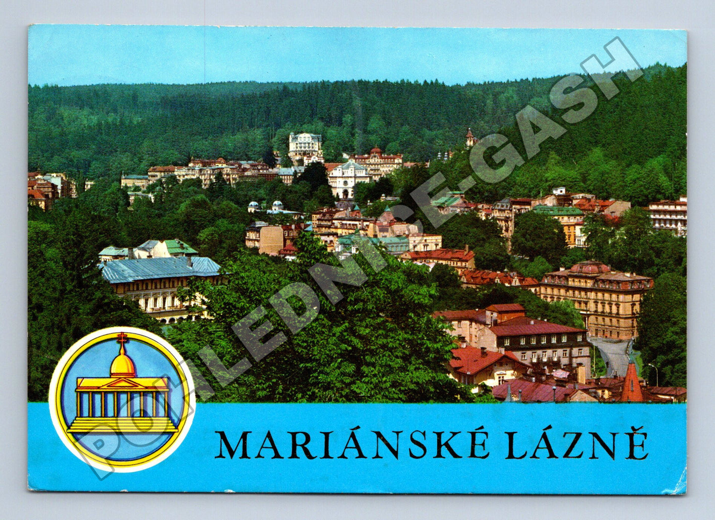 Pohlednice Mariánské Lázně celkový pohled na město 1976 (M36220)