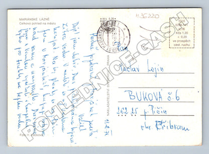 Pohlednice Mariánské Lázně celkový pohled na město 1976 (M36220)