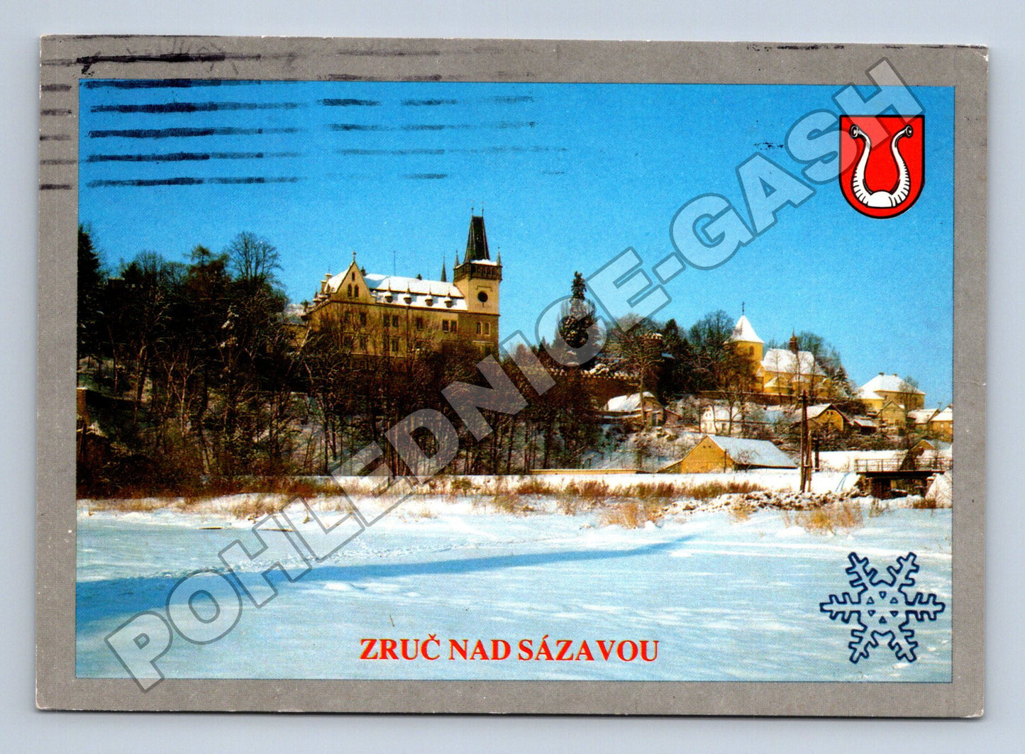 Pohlednice Zruč nad Sázavou zámek v zimě 1996 (M36225)