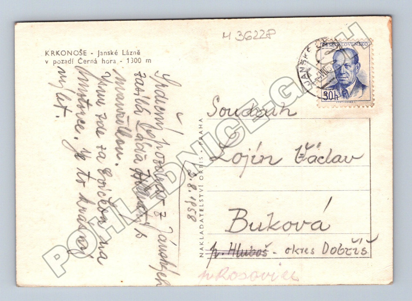 Pohlednice Janské Lázně Krkonoše 1950 (M36228)