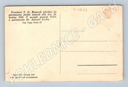 Pohlednice Masaryk 1920 Slib v parlamentu (M3623)