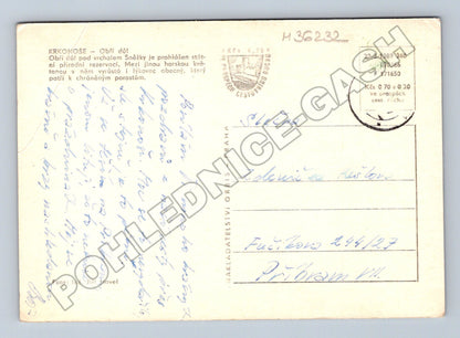 Pohlednice Krkonoše Obří důl zimní motiv 1989 (M36232)