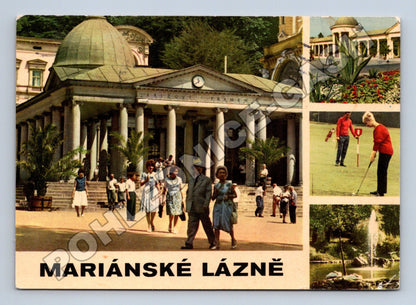 Pohlednice Mariánské Lázně kolonáda, golf, park 196x (M36239)