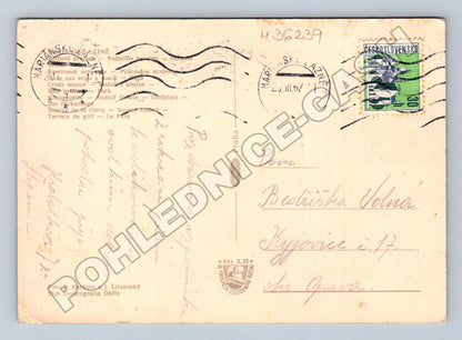 Pohlednice Mariánské Lázně kolonáda, golf, park 196x (M36239)