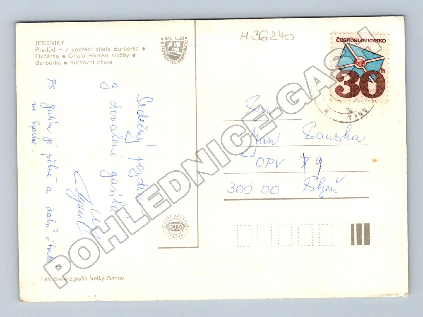 Pohlednice Jeseníky Praděd Barborka chaty 1980 (M36240)