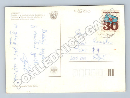 Pohlednice Jeseníky Praděd Barborka chaty 1980 (M36240)