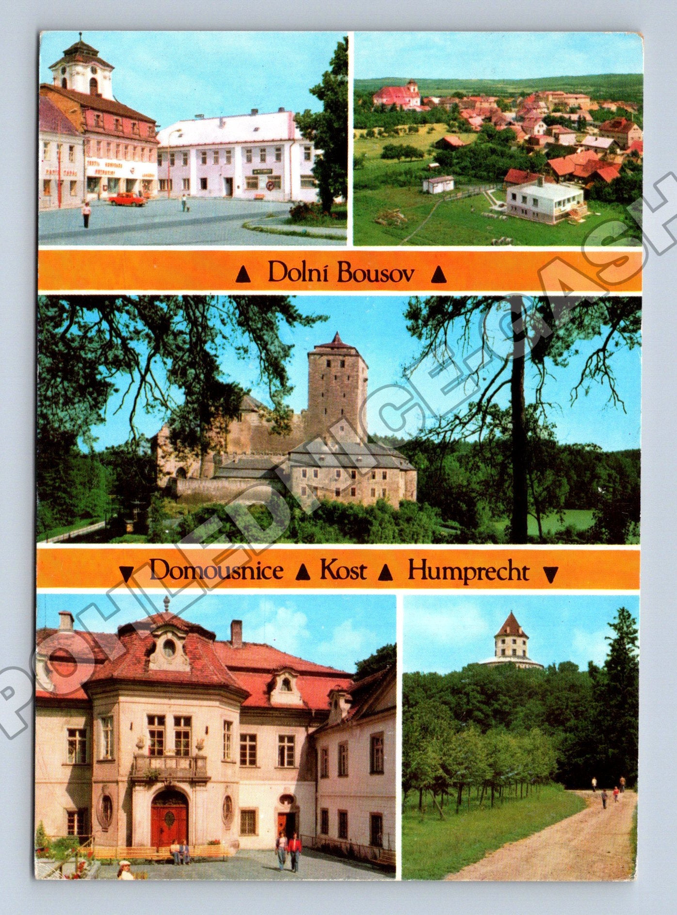 Pohlednice Dolní Bousov, Kost, Domousnice, Humprecht 1987 (M36246)