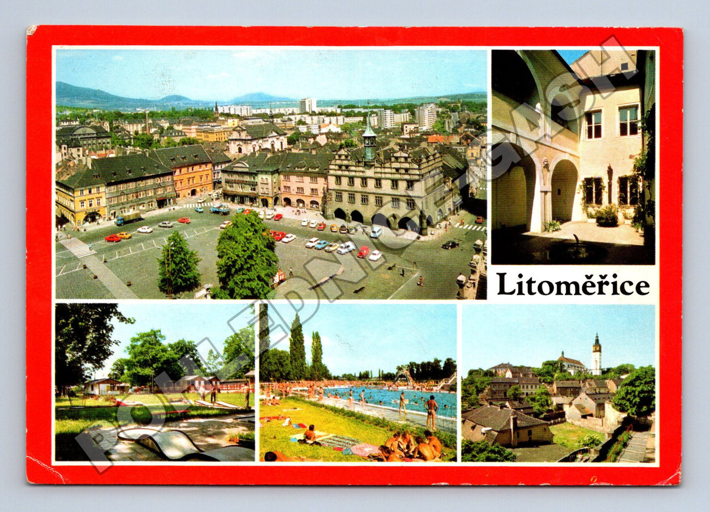 Pohlednice Litoměřice panorama, koupaliště, město (M36255)