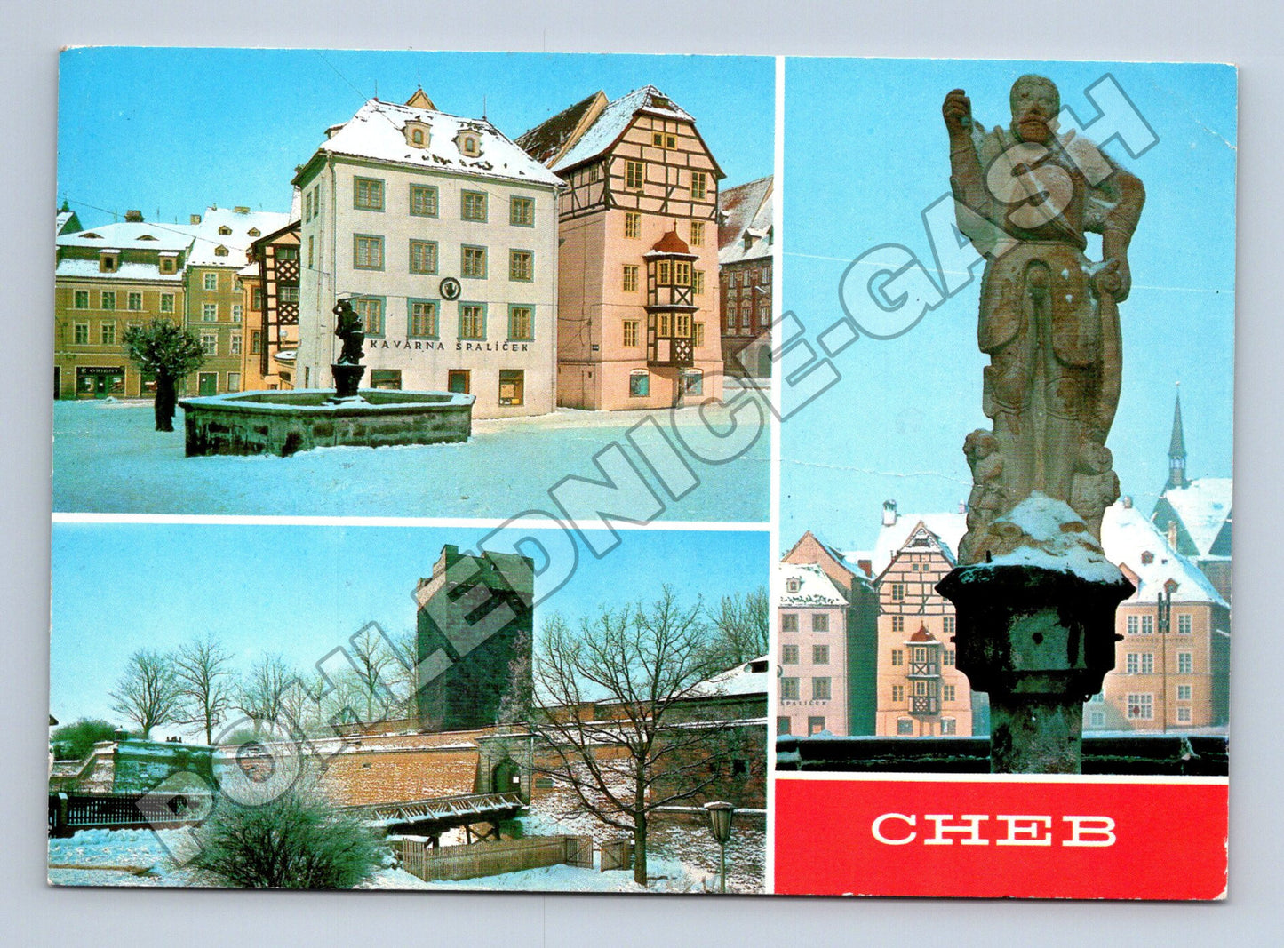 Pohlednice Cheb více motivů zima 1996 (M36259)