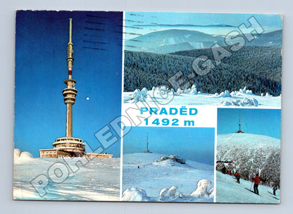 Pohlednice Praděd televizní věž a zasněžená krajina 1984 (M36262)