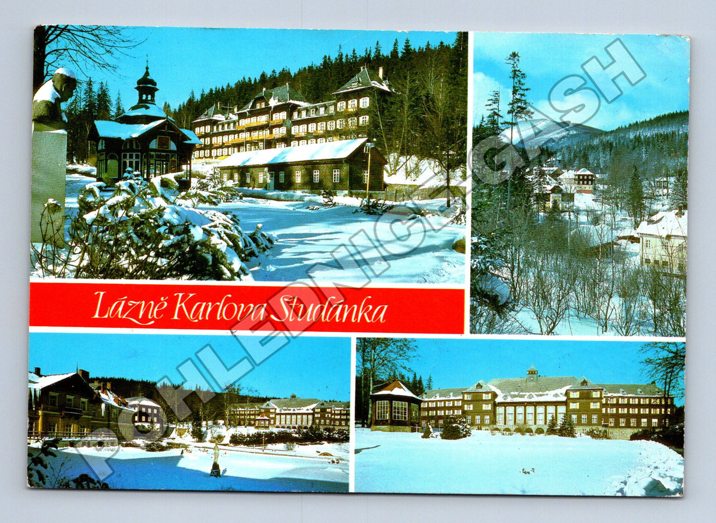 Pohlednice Karlova Studánka lázně zima 1984 (M36264)