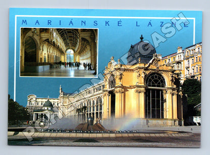 Pohlednice Mariánské Lázně Kolonáda fontána 1998 (M36265)