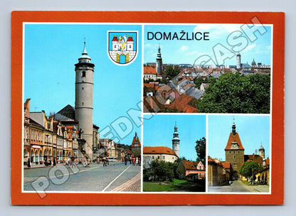 Pohlednice Domažlice náměstí a dominanty (M36267)
