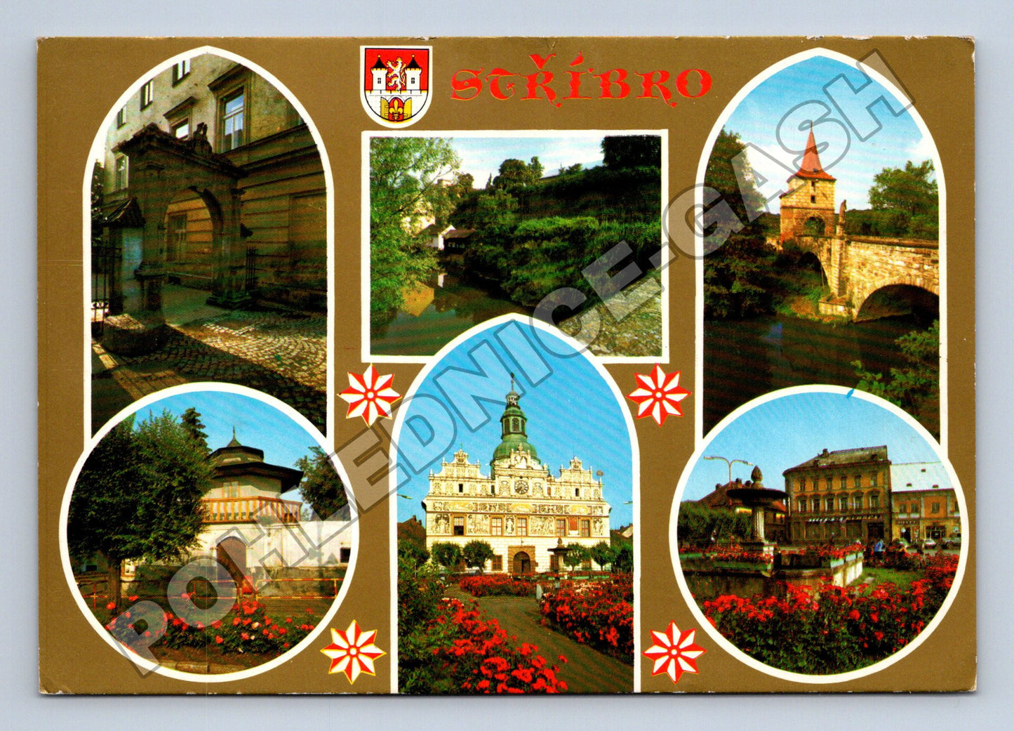 Pohlednice Stříbro více záběrů města 1975 (M36279)