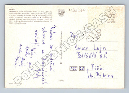 Pohlednice Stříbro více záběrů města 1975 (M36279)