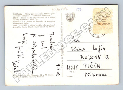 Pohlednice Dobřany Stod Blovice Starý Plzenec 1982 (M36280)