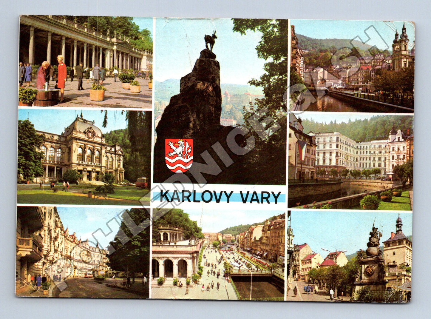 Pohlednice Karlovy Vary koláž motivů 1968 (M36285)