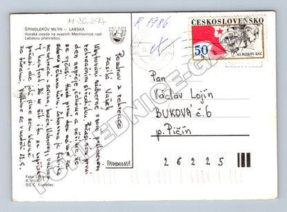 Pohlednice Špindlerův Mlýn Labská 1986 (M36297)
