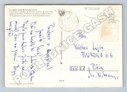 Pohlednice Mariánské Lázně koláž motivů 1976 (M36304)