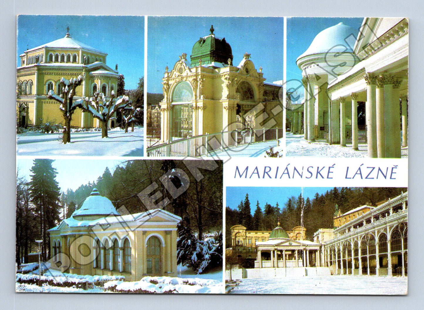 Pohlednice Mariánské Lázně zimní motiv 1989 (M36305)